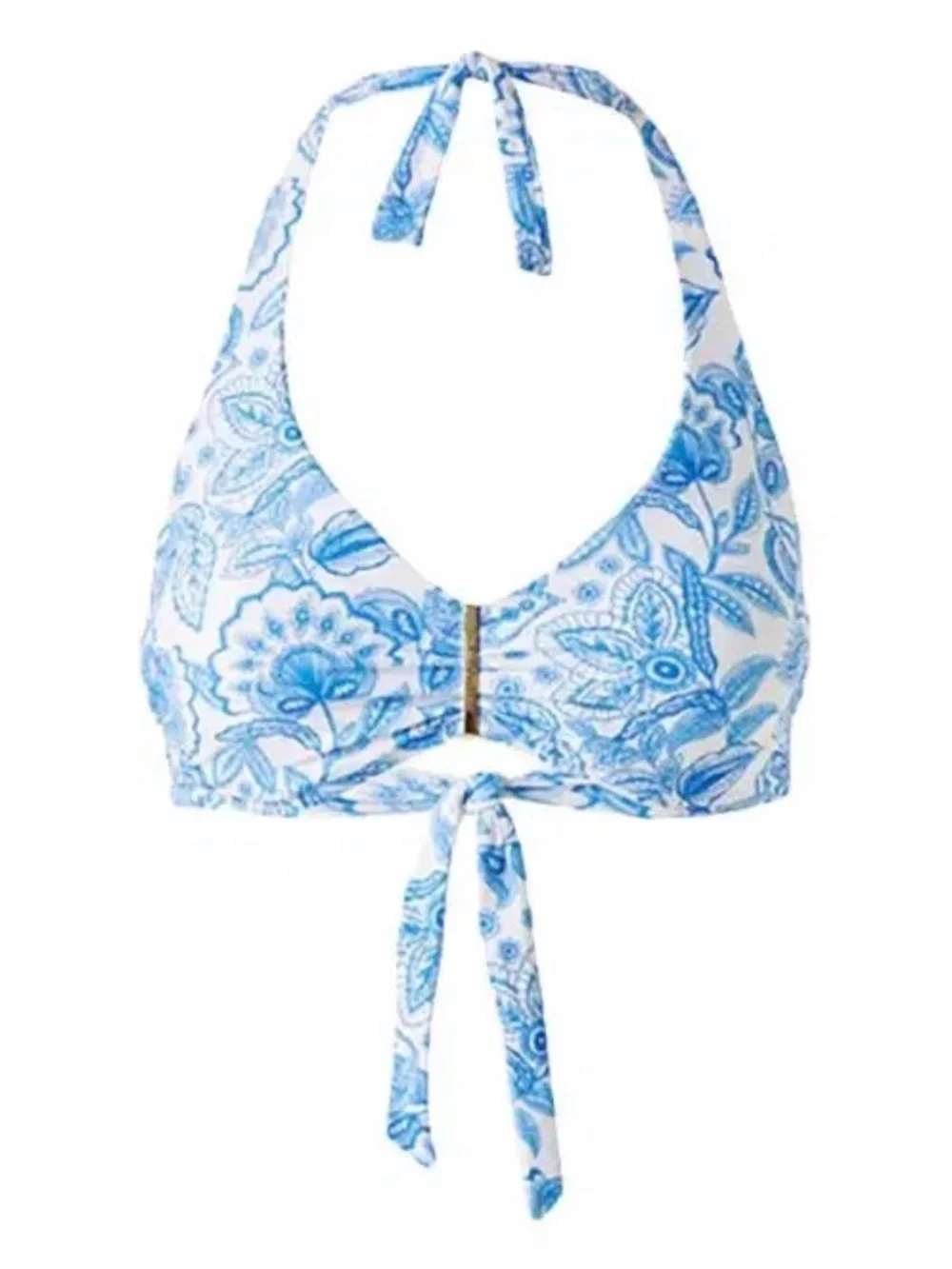 Melissa Odabash Provence Print Halter Bikini Set Blue White NWT US 12